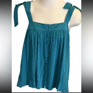 Rose & Olive Size Large Tie Tank NWT Turquoise